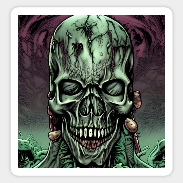Horror Skull Zombie Sticker by SmartPufferFish